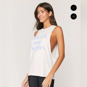 EUC, Spiritual Gangster, Small, “Create Good Karma” Karma Festival tank, ivory